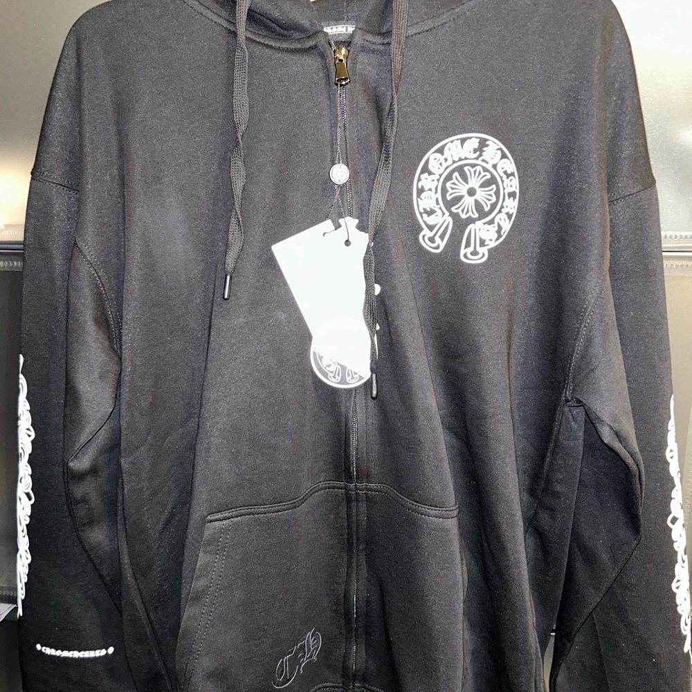 Chrome Hearts Black Hoodie with White Accents